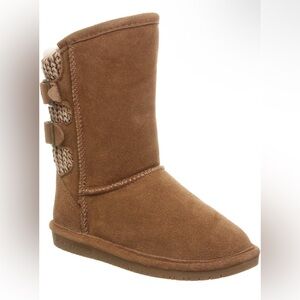 BearPaw Boshie Women’s size8, sheepskin suede, hickory brown, outdoor sole comfy